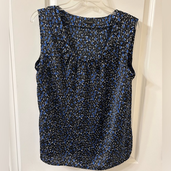 Talbots Blue and White Ruffled Blouse - Picture 1 of 5